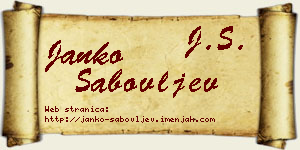 Janko Sabovljev vizit kartica